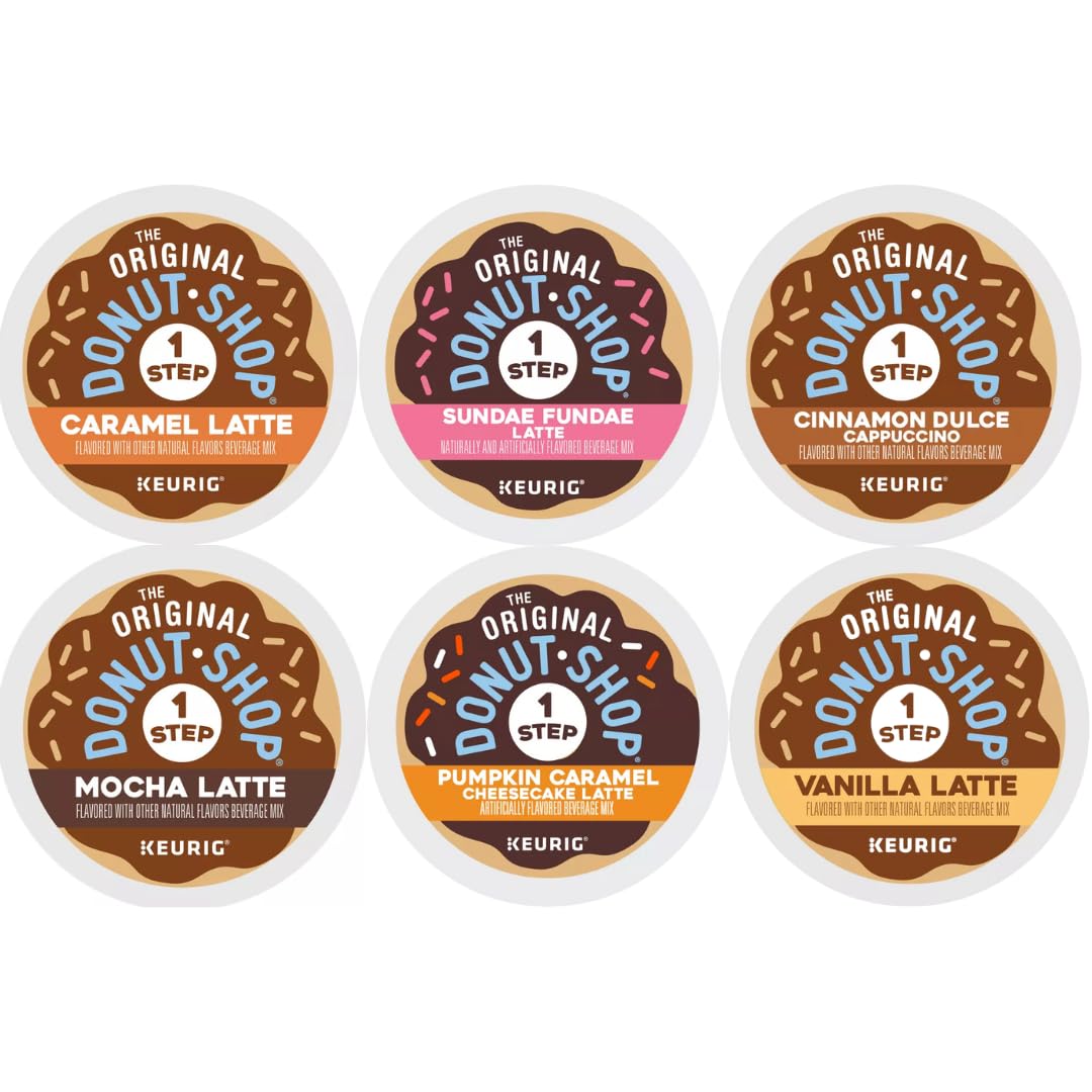 30 Count Donut Shop Latte Pods Variety Pack with Top Flavors