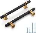 25 Pack 5 inch Black & Gold Cabinet Handles - Modern Zinc Alloy Pulls