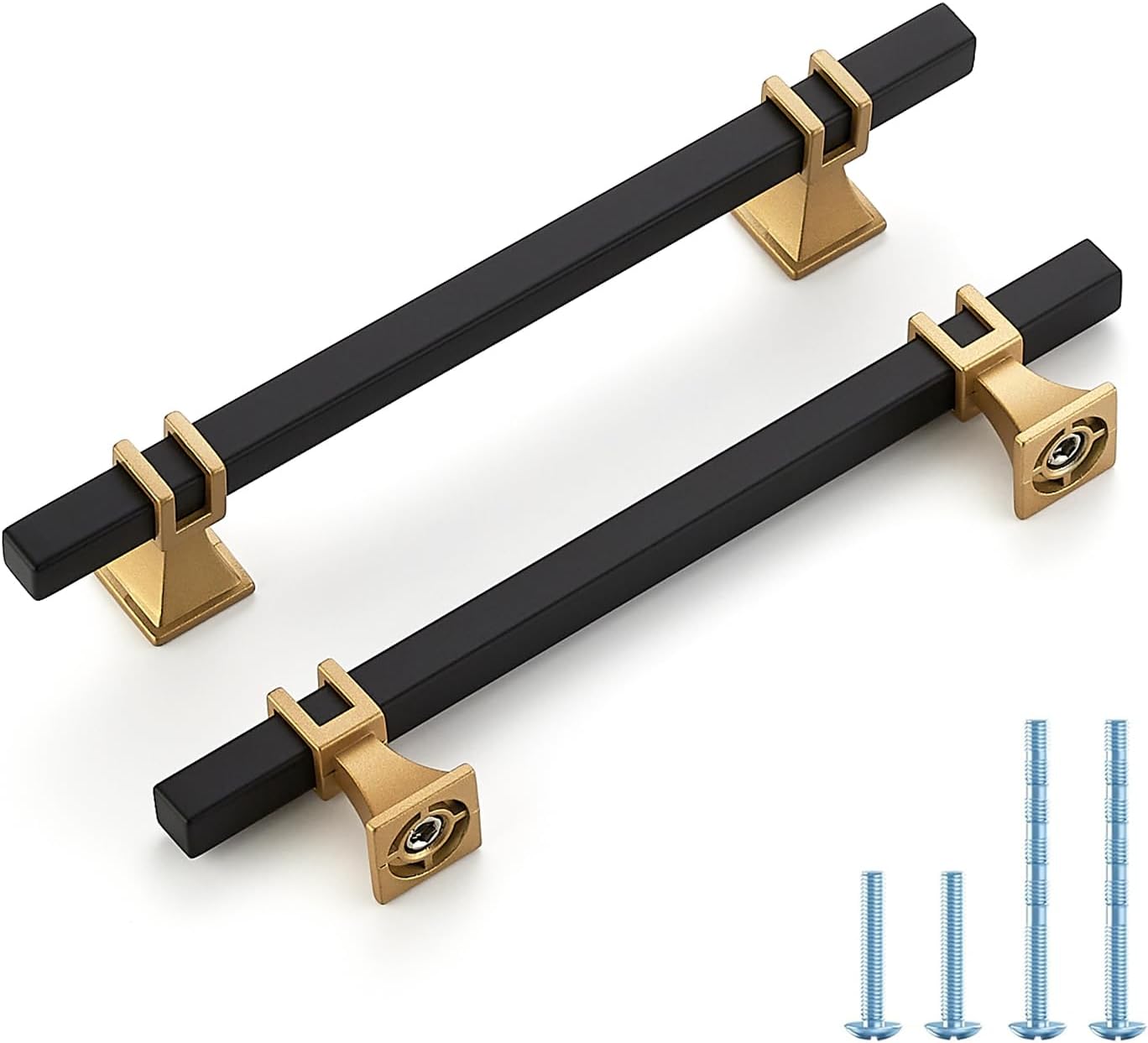 25 Pack 5 Inch Black & Gold Cabinet Handles for Modern Homes