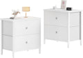 BOLUO White Nightstands Set of 2 - Compact 2-Drawer Nightstand