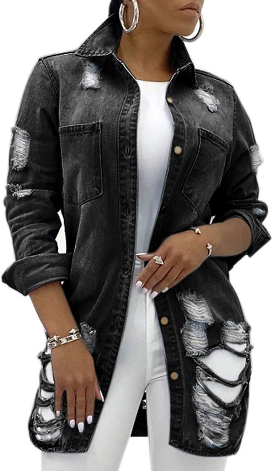 Classic Long Sleeve Denim Jacket for Women - Stylish Trucker Coat
