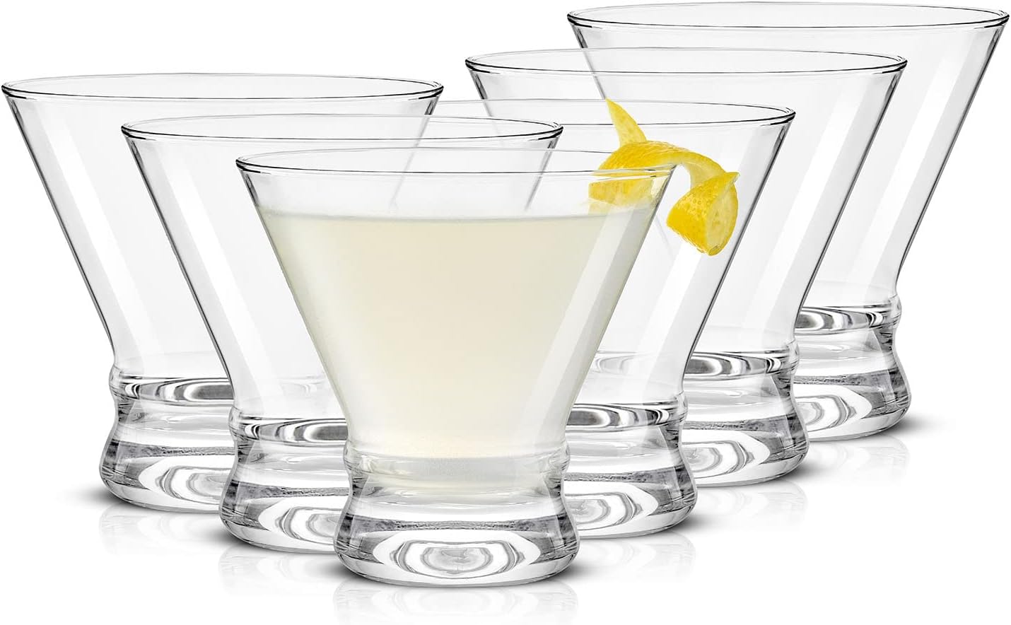 JoyJolt 8.5oz Stemless Martini Glasses Set - Elegant Barware