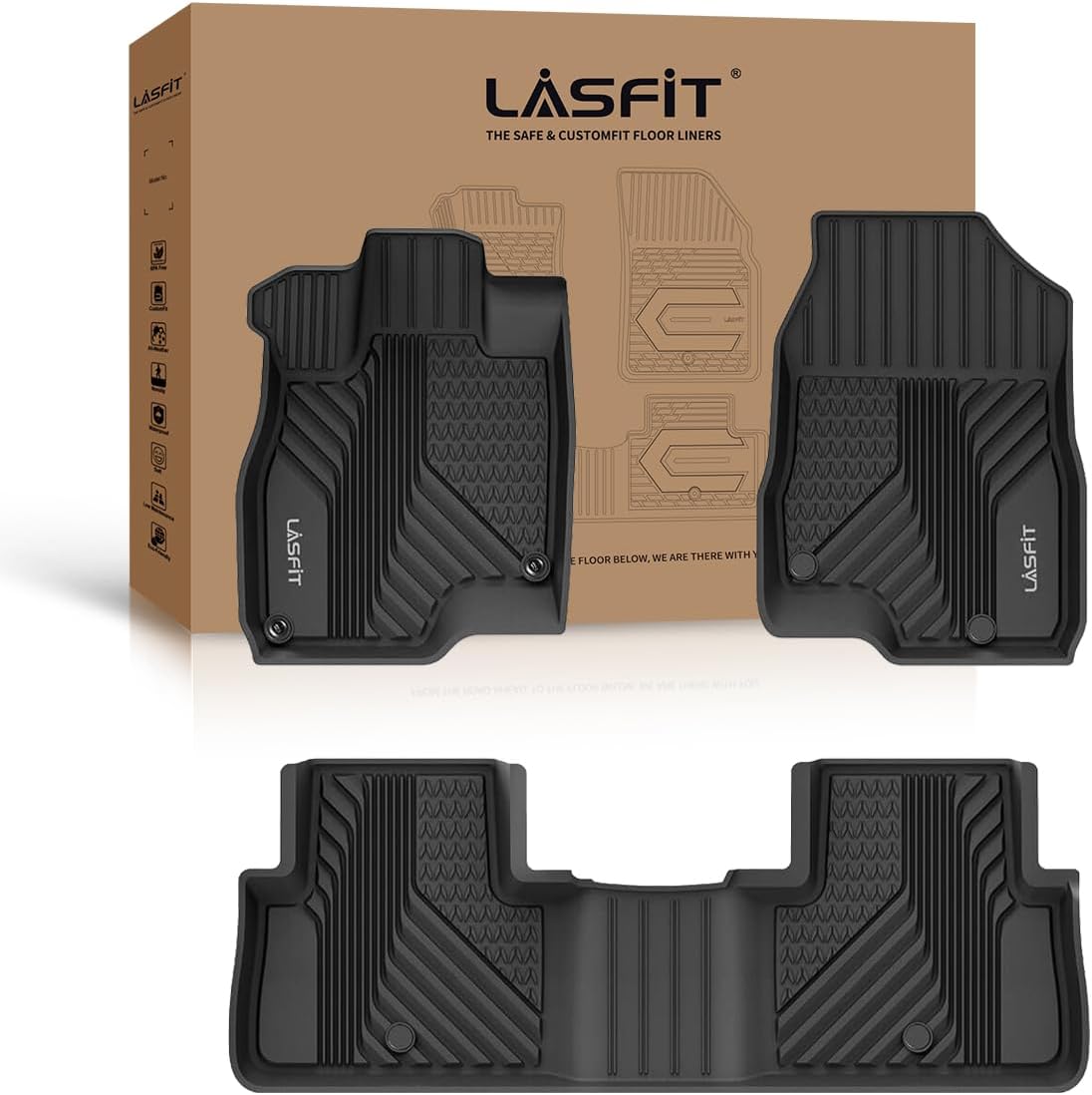 LASFIT Floor Mats for Acura RDX: Custom Fit All Weather Protection