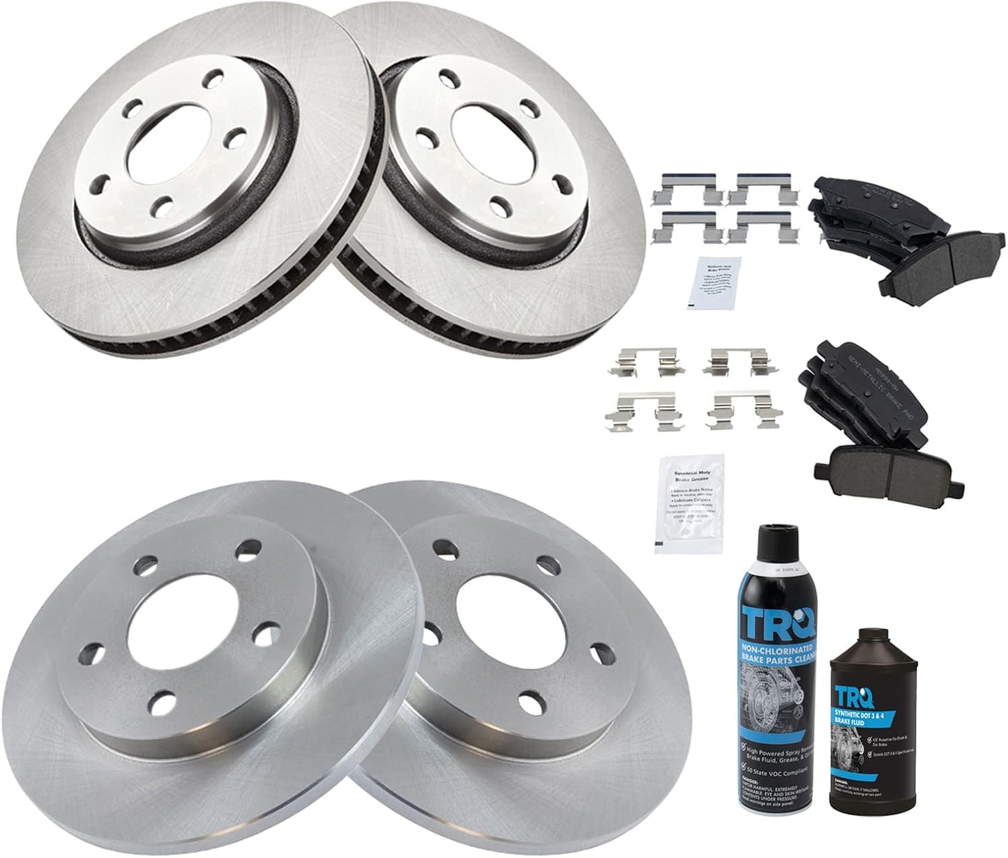 TRQ Front and Rear Brake Pad & Rotor Kit for Buick LaCrosse