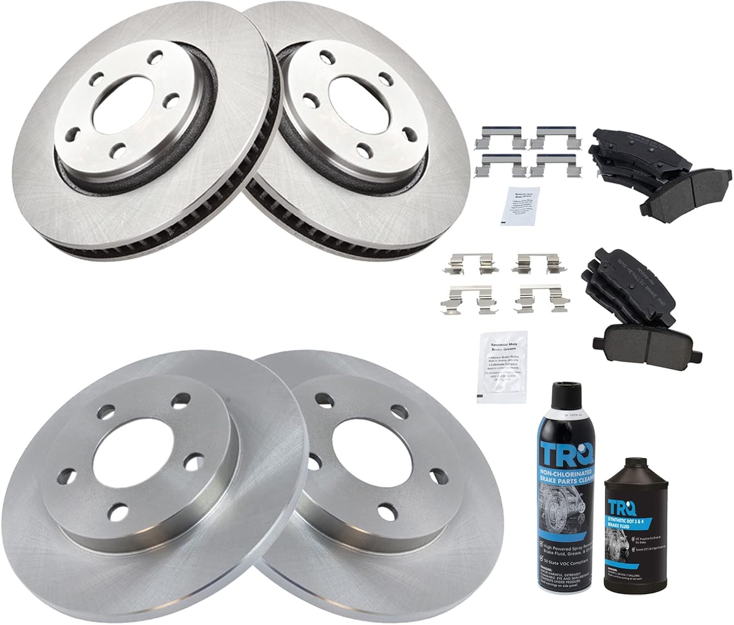 TRQ Front and Rear Brake Pad & Rotor Kit for Buick LaCrosse