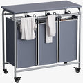 Laundry Basket Sorter with Ironing Board and Removable Bags - Rolling