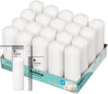 White Pillar Candles 2x6 Unscented Set of 20 - Long Burn, Dripless