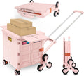 Foldable Utility Cart 55L Capacity with Stair-Climb Wheels