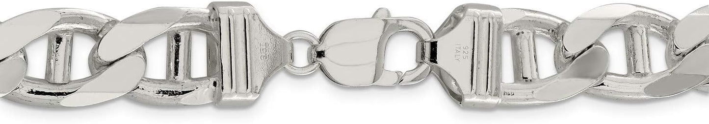 Genuine .925 Sterling Silver Miami Cuban Anchor Chain Necklace