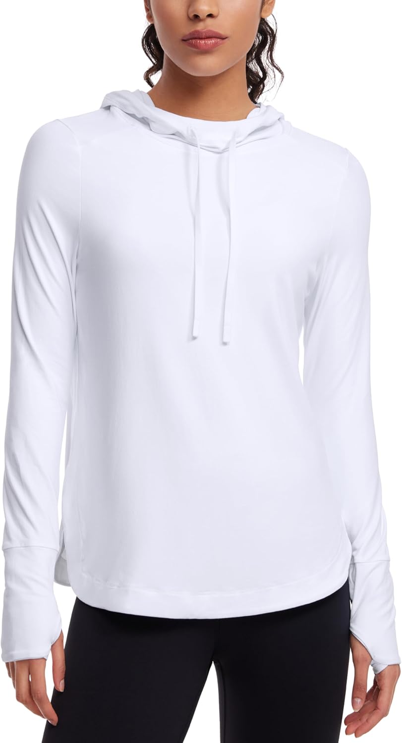 CRZ YOGA Women's Hooded Workout Shirt - Stay Active in Style!