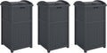 Suncast 3 Pack Trash Hideaway Refuse Container - Stylish Outdoor Bins