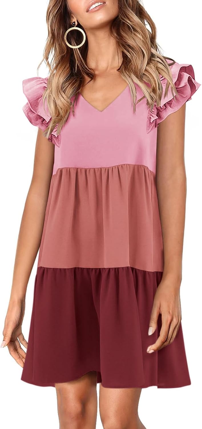 Zwurew Summer Babydoll Dresses for Women 2025 Cute Ruffle Style