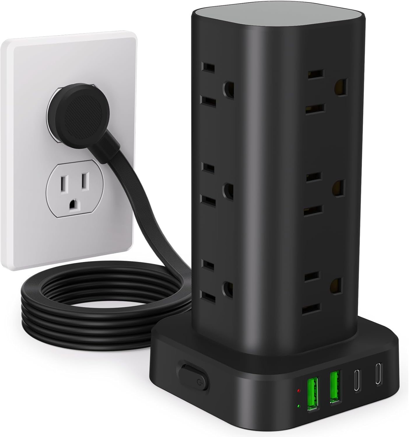 12 Outlets, 4 USB Ports Power Tower for Ultimate Convenience