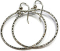 Argentium Silver Hoop Earrings Hammer Textured Polished Finish