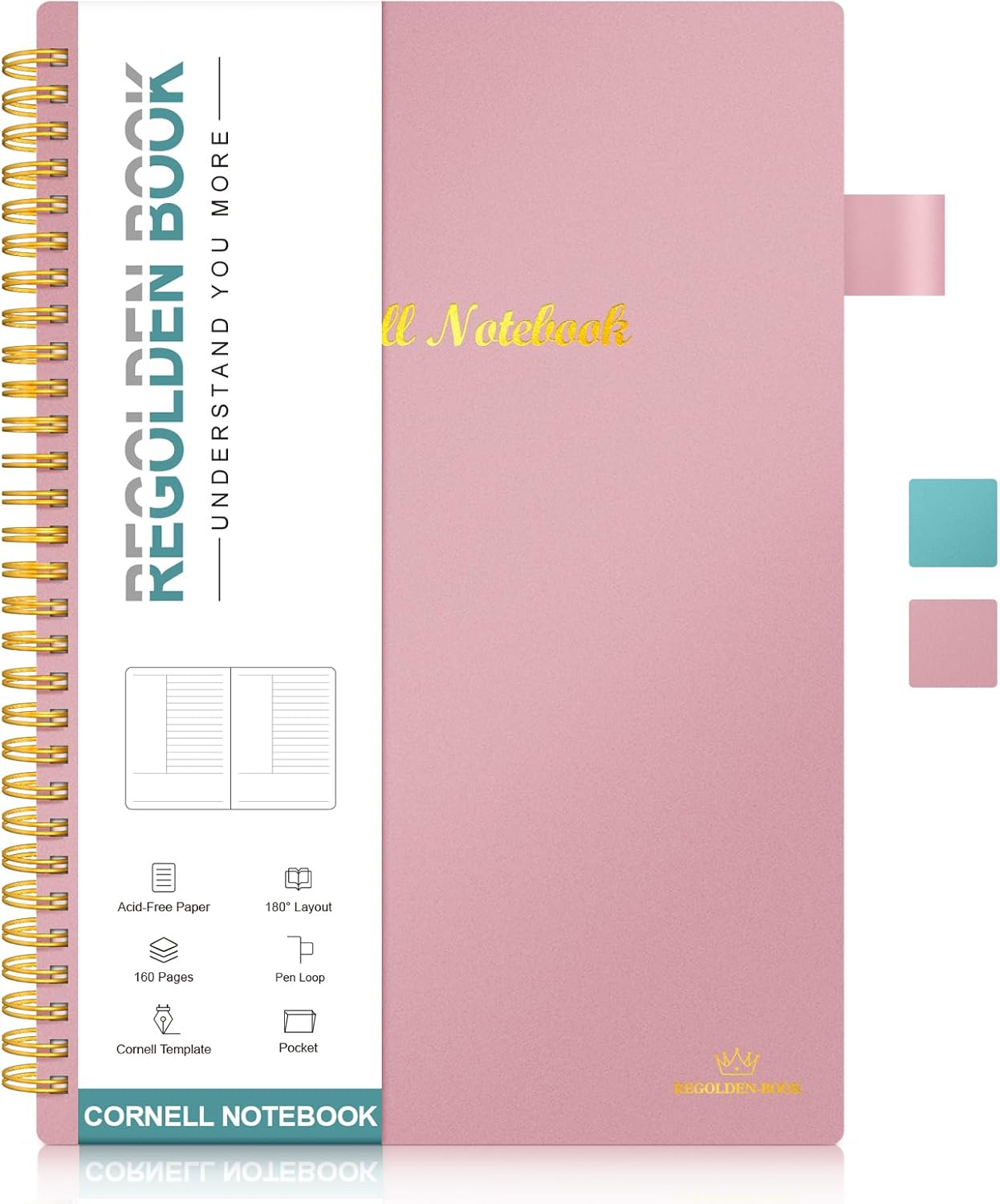 Regolden Cornell Notes Notebook: Study System Essential