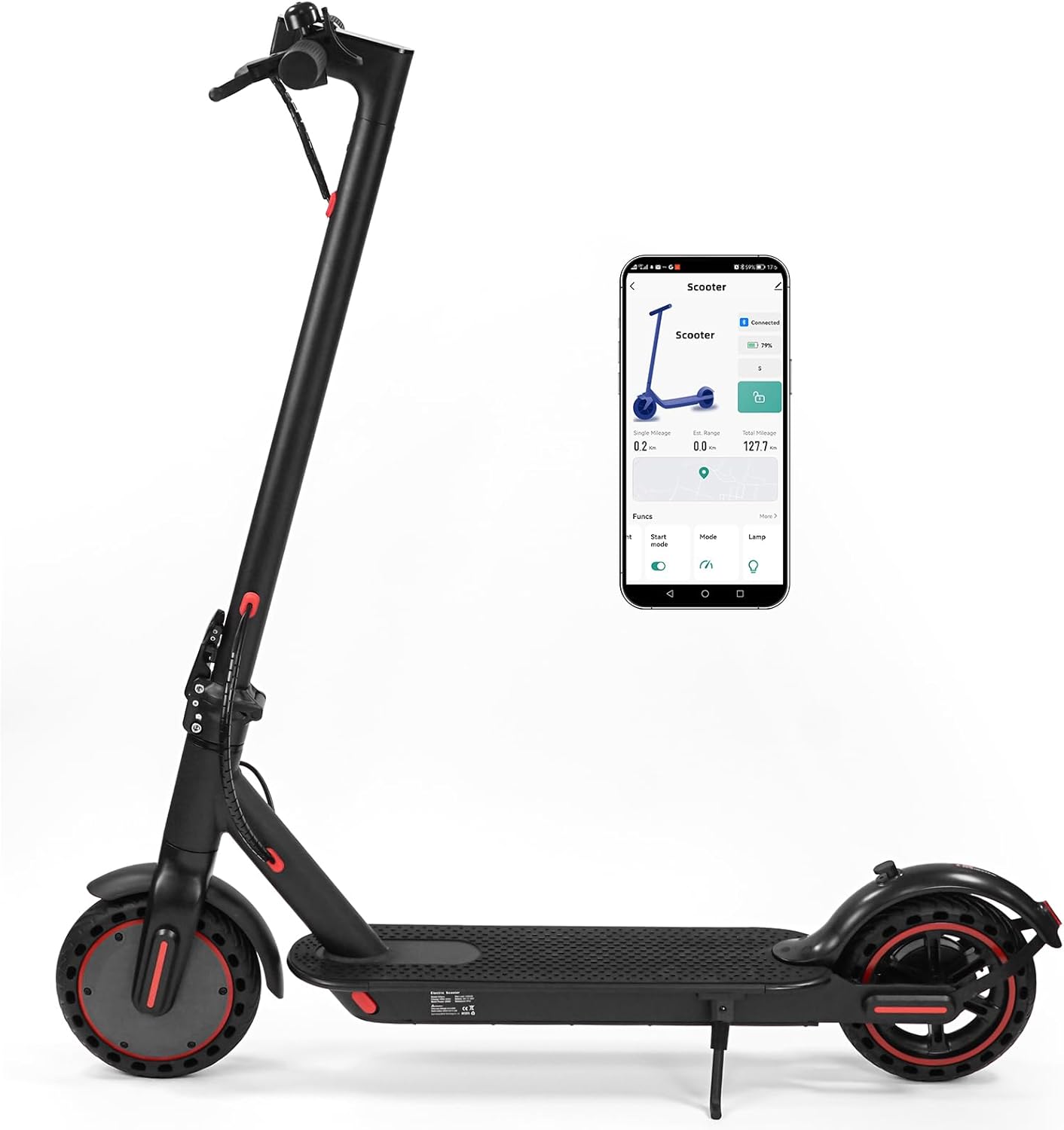 Foldable Adult Electric Scooter with Dual Suspension and Braking