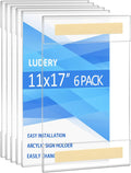 Acrylic Sign Holder 11 x 17 Vertical Wall Mount - Easy No-Drill Fit
