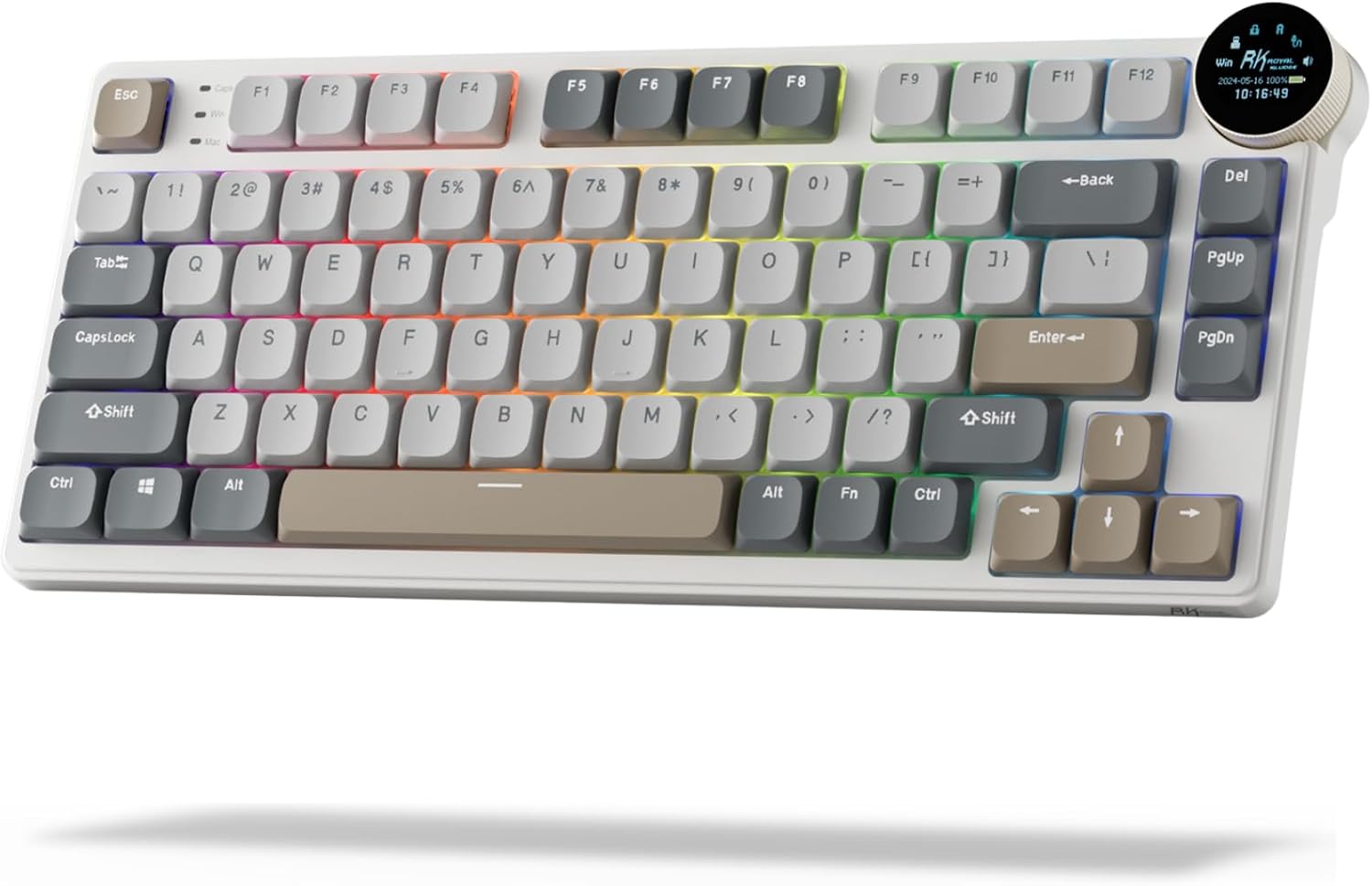 RK ROYAL KLUDGE N80 Low Profile Mechanical Keyboard - Smart Display & Wireless Connectivity