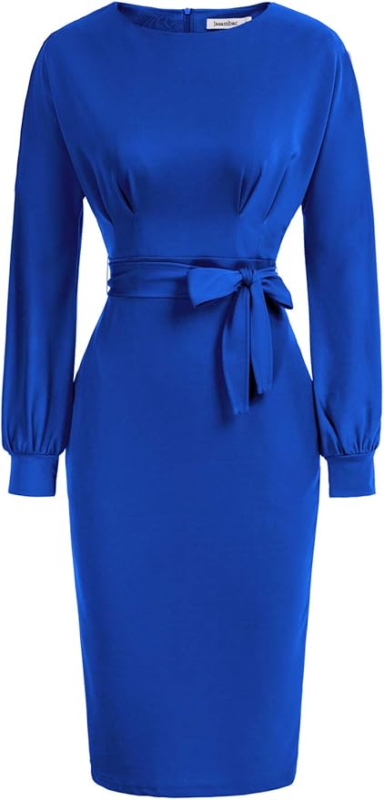 Jasambac Women's Bodycon Pencil Dress for Office Wear