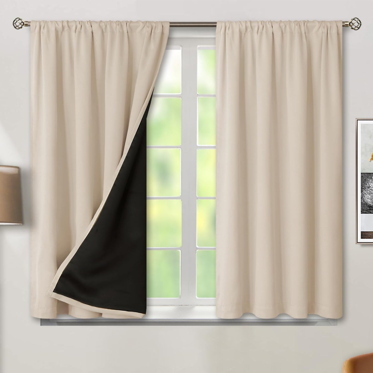 BGment Short Blackout Curtains for Bedroom, Thermal Insulated