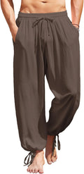 COOFANDY Men's Cotton Linen Harem Pants - Lightweight (Style TCLB)
