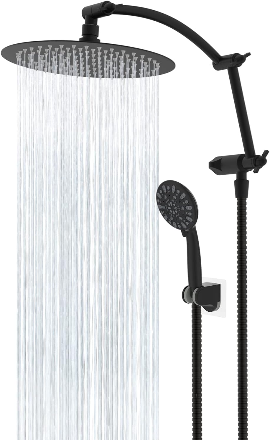 Hibbent 10 Inch Metal Rainfall Shower Head with Handheld Combo