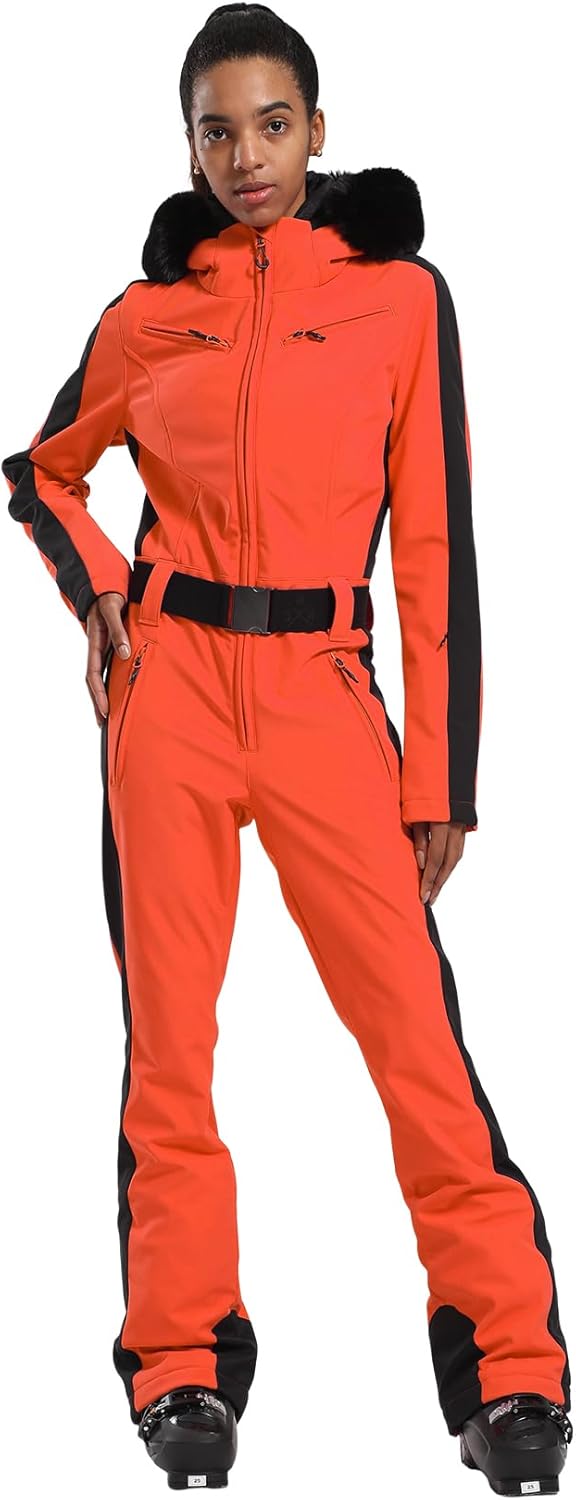 GSOU SNOW Womens Ski Suit One Piece Snowsuit for Winter Sports