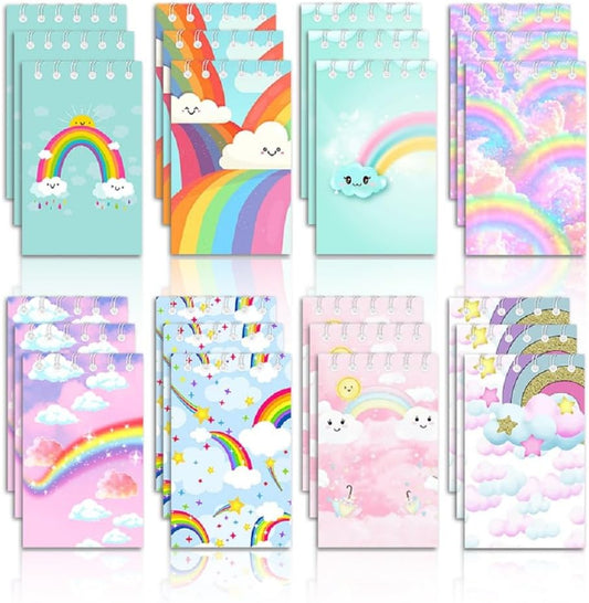 Colorful Spiral Notepad Set - 24 Pcs Rainbow Fun Coils