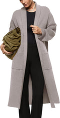Womens Long Sleeve Maxi Cardigan Oversized Knitted Sweater - Cozy