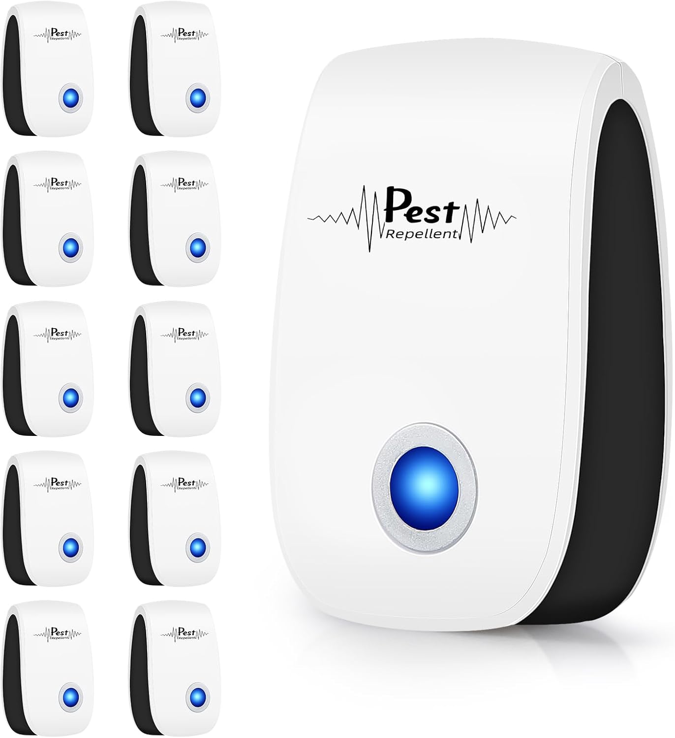 10-Pack Ultrasonic Pest Repeller - Indoor Pest Control