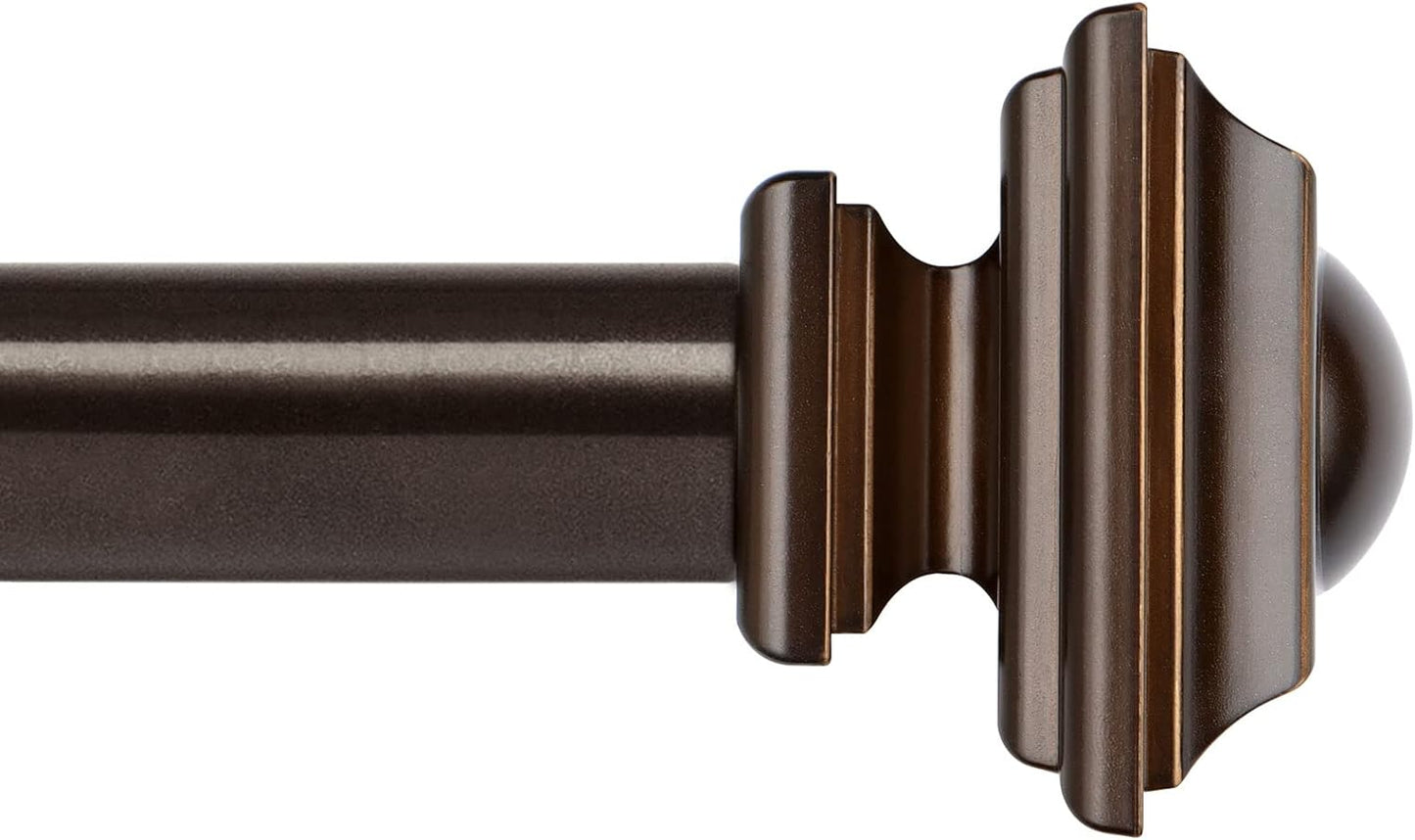 KAMANINA Bronze Curtain Rod - Adjustable Length for Versatile Window Decor