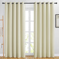 Blackout Curtains 84 in Long Grommet Drapes - Thermal Insulated Beige
