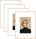 8.5x11 Picture Frame Set of 4 - Matted Brass Thin Aluminum Frames