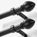Curtain Rods for Windows 16 to 76 in Adjustable Drapery Rod - Set of 2