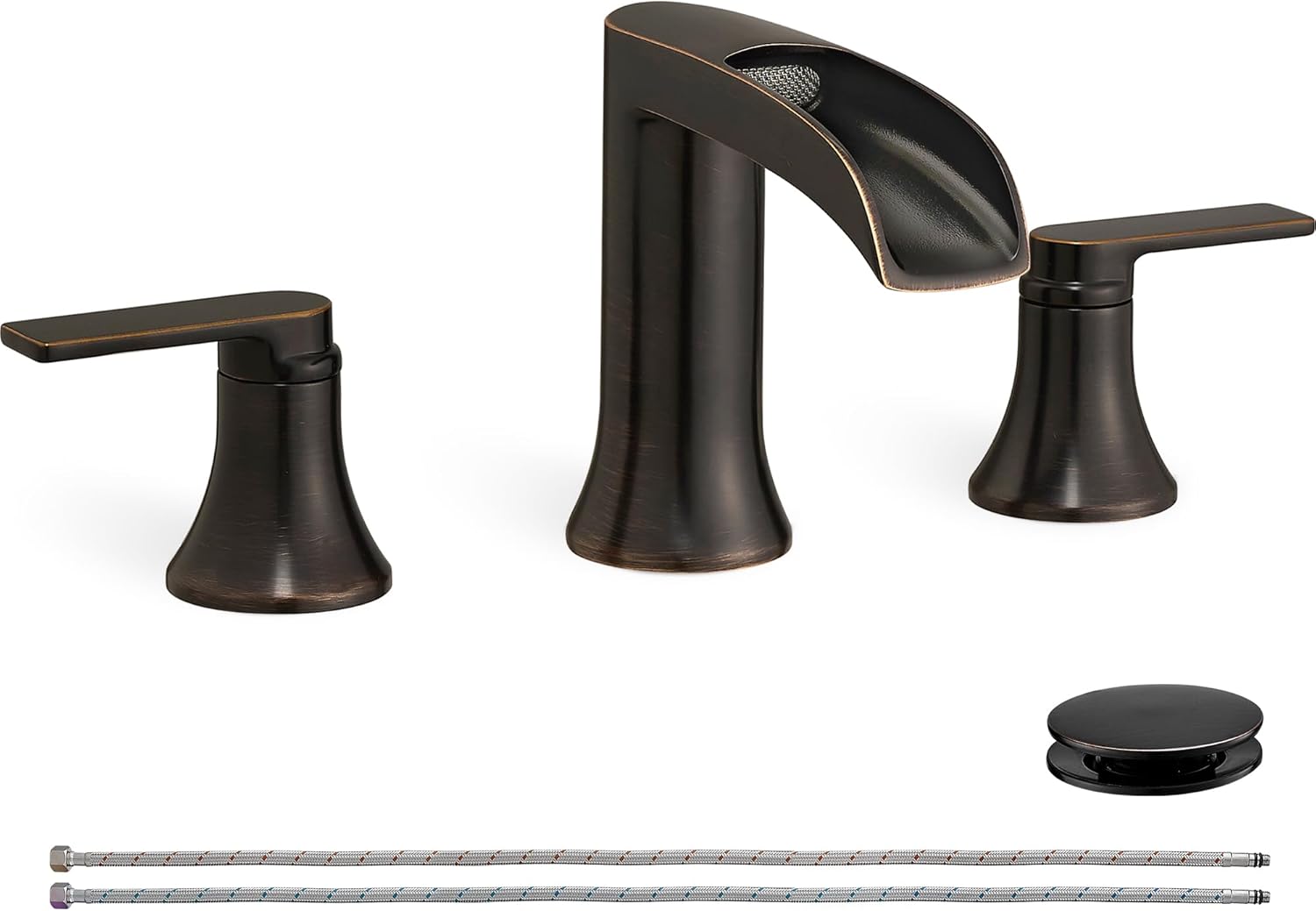 Oil Rubbed Bronze Bathroom Sink Faucet with Waterfall Design