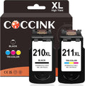 COCCINK PG-210 CL-211 210XL 211XL Ink Cartridge Combo Pack