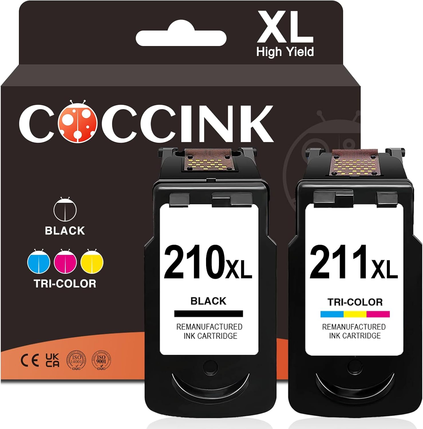 COCCINK PG-210 CL-211 Ink Cartridge Combo for Canon Printers