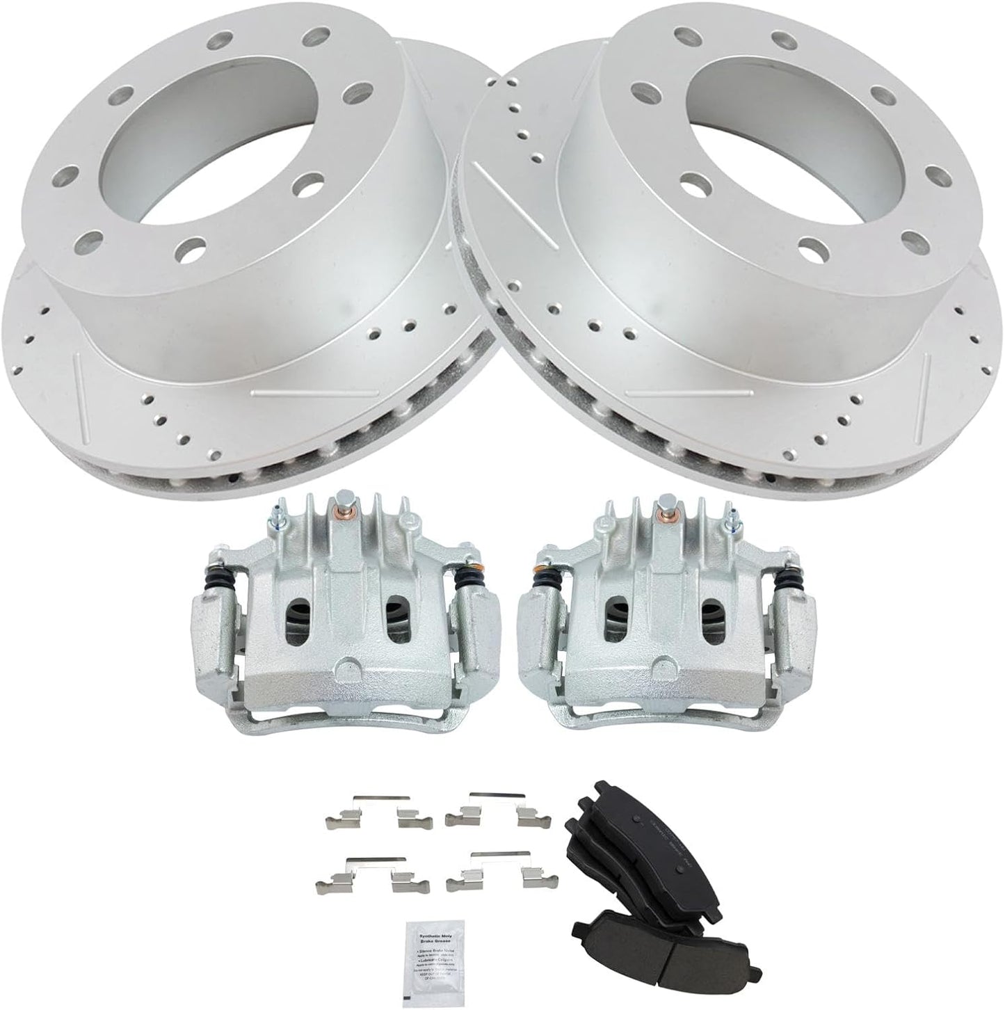TRQ Rear Performance Brake Pad & Rotor Kit for Ford Excursion
