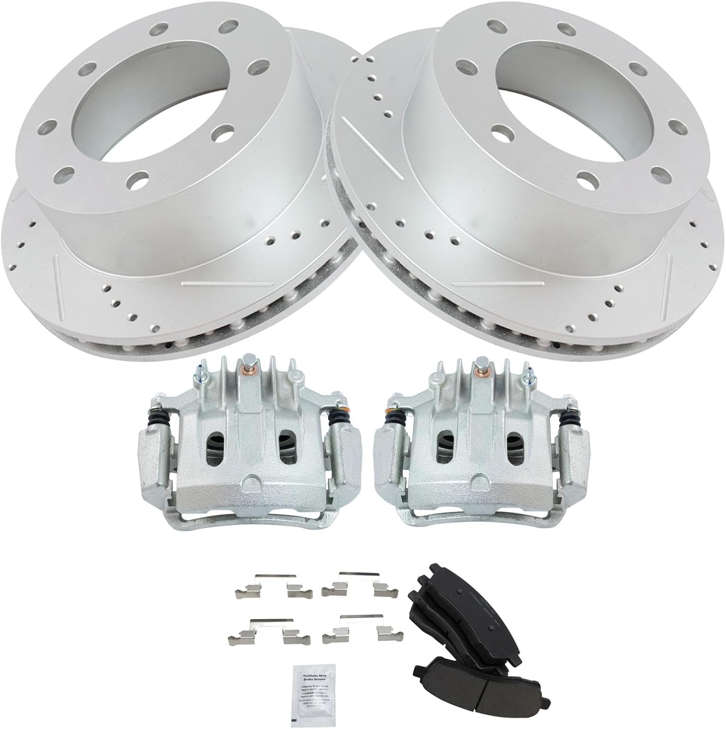 TRQ Rear Performance Brake Pad & Rotor Kit for Ford Excursion