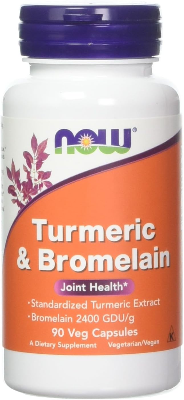 NOW Foods Turmeric & Bromelain for Joint Support - 90 Veg Caps