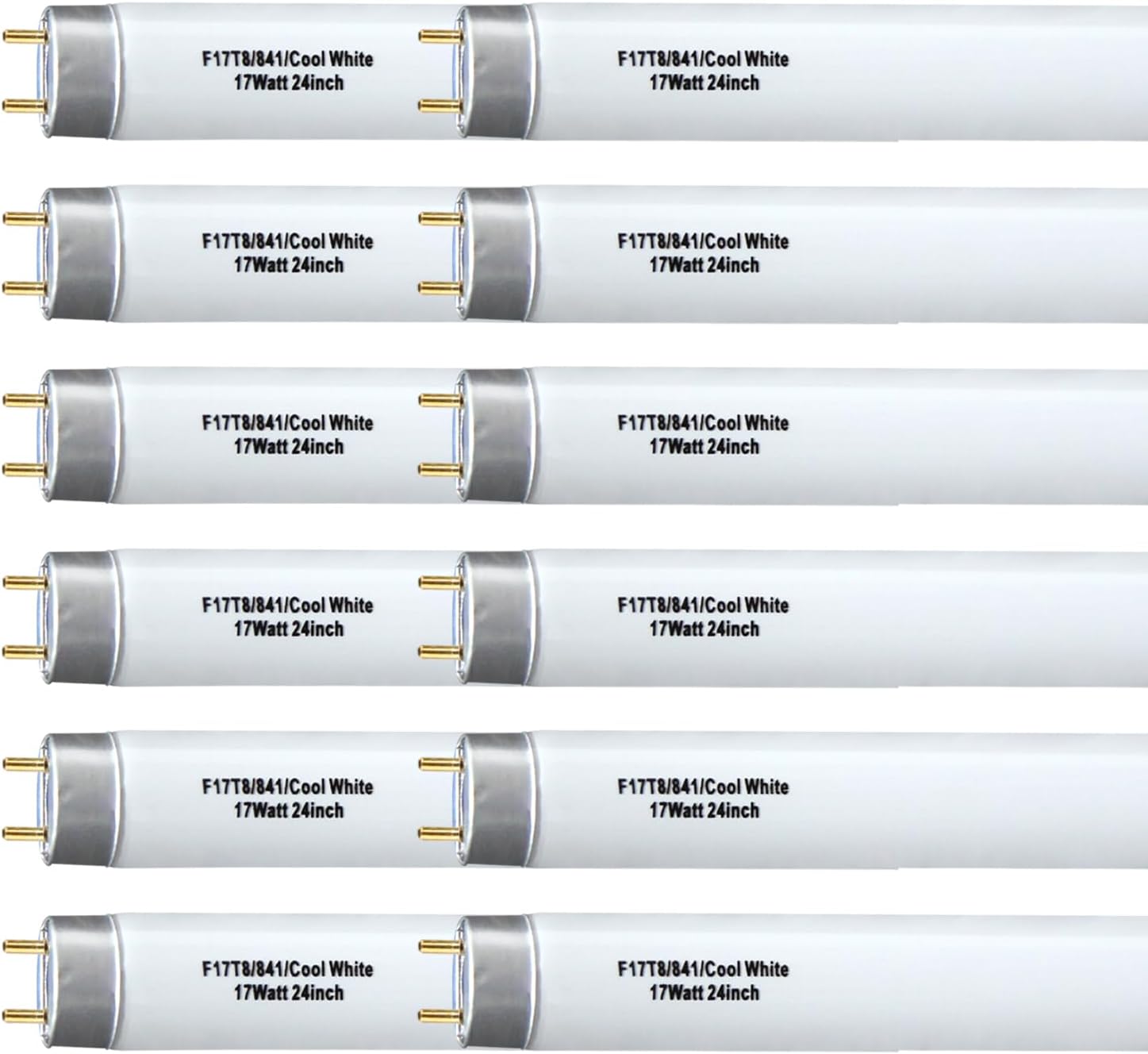 12 Pack 24 inch 17W F17T8 Fluorescent Bulbs for Bright Lighting