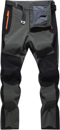 Men's Fleece Lined Softshell Snow Ski Pants - Water Repellent