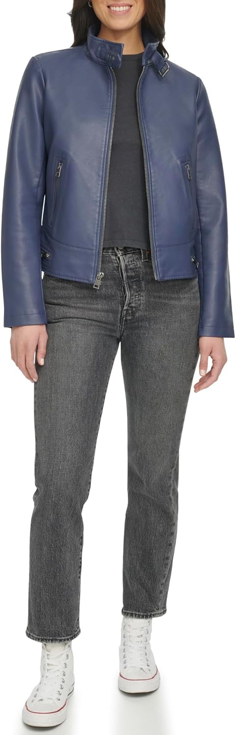 Levi's Faux Leather Motocross Racer Jacket for Women - Stylish Fit
