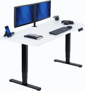 60 x 24 in Dual Motor Sit Stand Desk with White Top and Black Frame