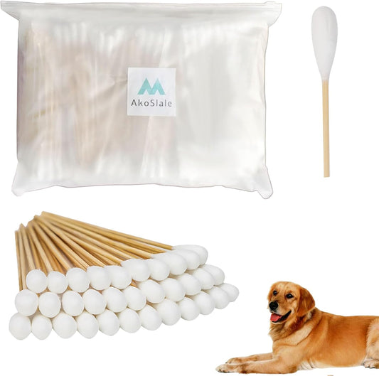 Large Cotton Swabs for Dog Ear Cleaning - 600PCS Extra Long
