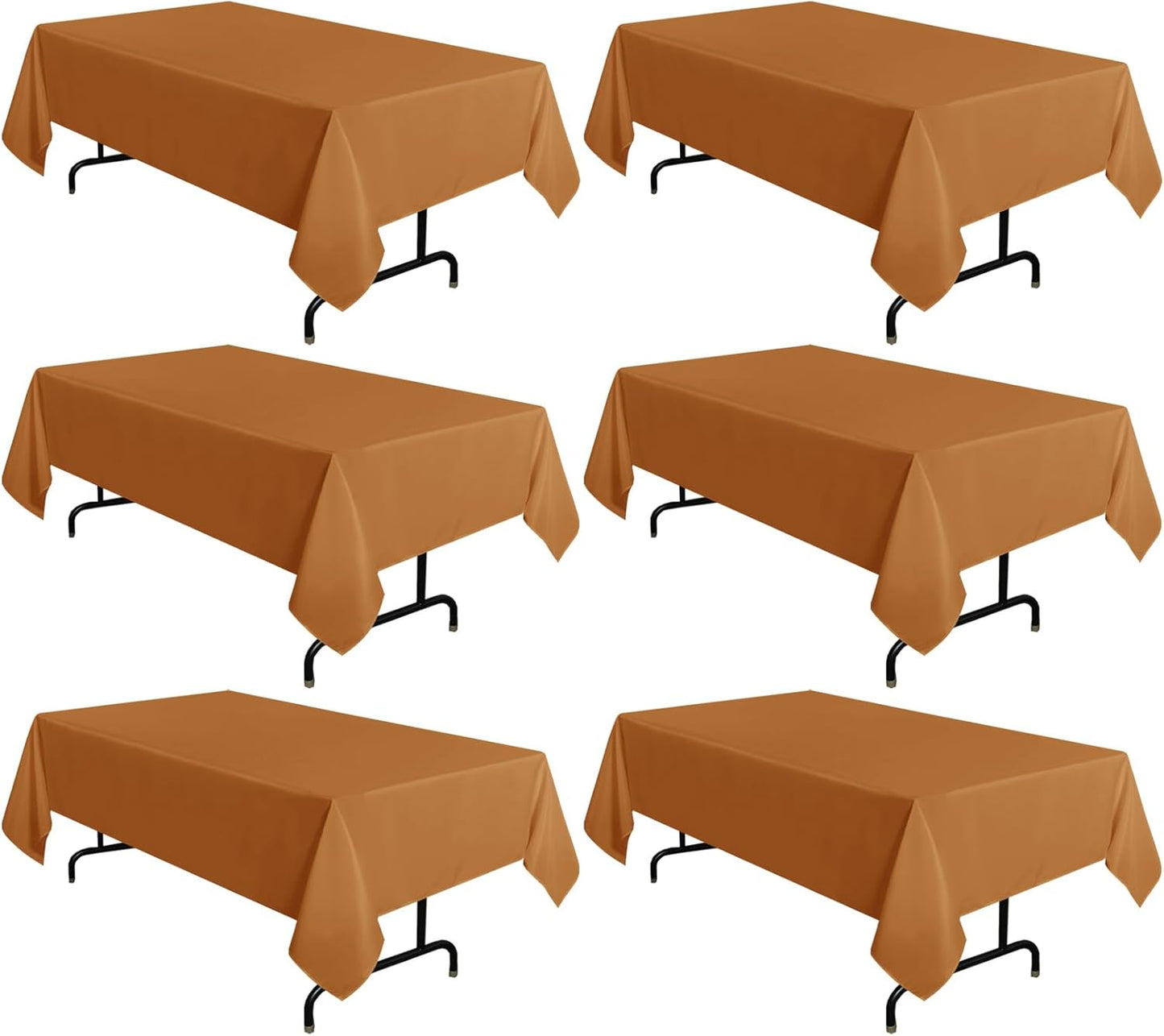 Sancua 6 Pack Tablecloths for 6 Foot Tables - Bronze Color