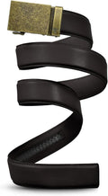 Men's Leather Ratchet Belt 40mm Metal Collection - Smooth Fit