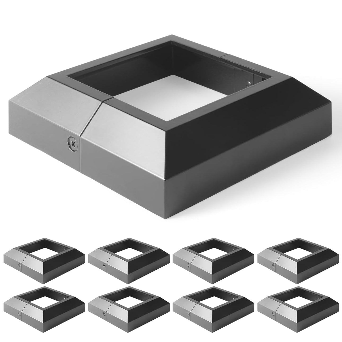 8 pcs 4x4 Aluminum Deck Post Base Cover for Railings and Stairs