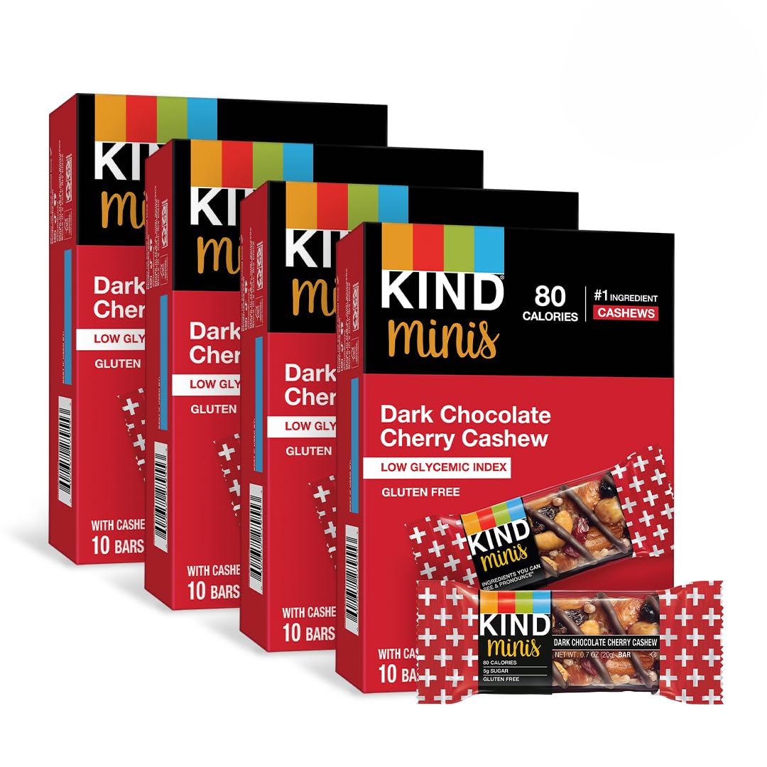 KIND Minis Healthy Snack Bars, Dark Chocolate Cherry Cashew Treats