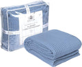 HILLFAIR 100% Combed Cotton King Blanket - Lightweight Waffle Weave